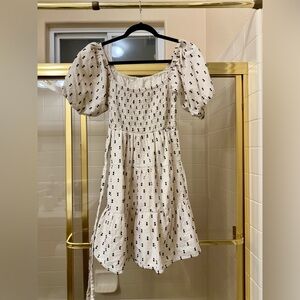 Sim & Sam Elegant Cream Puff Sleeve Dress